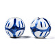 手作りの陶器ビーズ  青と​​白の磁器  ラウンド  ブルー  12mm  穴：2mm PORC-Q212-12mm-1-3