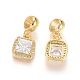 Brass Micro Pave Clear Cubic Zirconia European Dangle Charms OPDL-L016-13G-2