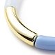 Bracelet extensible perlé tube incurvé acrylique pour femme BJEW-JB08438-04-5
