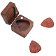 木製の箱  フリップ磁気カバー  ギターピック付き  バリーウッド  4x4.2x3cm  インナーサイズ：3.4x2.8センチメートル  ピック: 3.2x2.7x0.3cm WOOD-WH0108-63-2