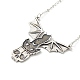 Alloy Skull with Bat Pendant Necklace NJEW-G056-02AS-1
