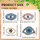 FINGERINSPIRE 8PCS Crystal Rhinestone Egypt Evil Eye Patch 4 Style Exquisite Eye Shape Embroidery Sew On Patches Bling Glass Rhinestone Applique Patch Decoration for DIY Clothes Jacket Backpacks Hats DIY-FG0003-58-2