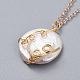 Natural Baroque Pearl Keshi Pearl Pendant Necklaces NJEW-JN02470-2