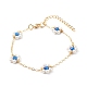 Perles de coquillage et perles acryliques bracelets à maillons de fleurs X1-BJEW-TA00003-03-1