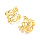 Rack Plating Brass Oval Cuff Earrings with Plastic Pearl EJEW-A028-54G-2