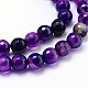 Dyed Natural Agate Faceted Round Beads Strands G-P097-21-3