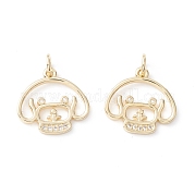 Латунные микропаве прозрачные подвески с фианитом KK-D067-15G-RS