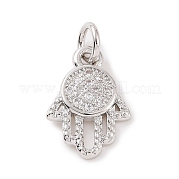 Подвески на ладони из латуни с микропаве из кубического циркония KK-C012-22P