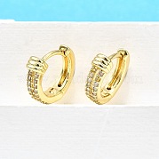 Латунные серьги-кольца из прозрачного кубического циркония EJEW-H157-08G