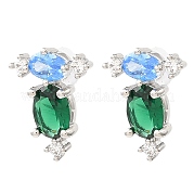 Овальные серьги-гвоздики из латуни EJEW-L270-18P