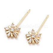 Латунные булавки в форме цветка из микрофианита KK-Q789-15G