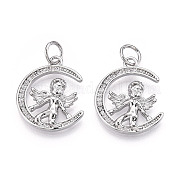 Латунные микро проложить кубического циркония крест подвески ZIRC-T016-01P