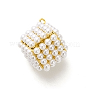 Стойка из латуни с пластиковыми жемчужными подвесками KK-L210-012G-02
