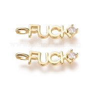 Латунные микропаве прозрачные подвески с фианитом ZIRC-L091-060G