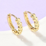 Серьги-кольца из латуни в форме сердца EJEW-Z102-07G