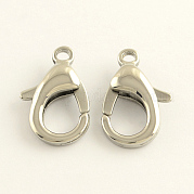 304 Stainless Steel Lobster Claw Clasps STAS-R065-15