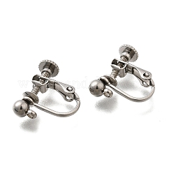 Accesorios para pendientes con clip de acero inoxidable 316, color acero inoxidable, 13.5x17x5mm