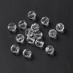 Abalorios de cristal austriaco de imitación, aaa grado, k9 vidrio, facetas (32 facetas), redondo, Claro, 8mm, agujero: 0.9~1.4 mm