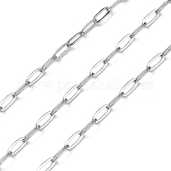 Cadenas de cable de acero inoxidable 304, soldada, con carrete, color acero inoxidable, 6.5x2.5x0.5mm