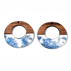 Pendentifs en résine transparente et bois de noyer&nbsp;RESI-T035-20-A02