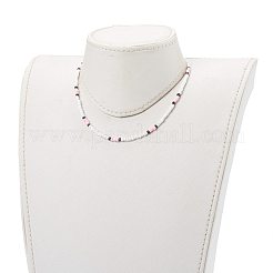 Collane con perline di semi di vetro rotonde opachi&nbsp;NJEW-JN03363-01