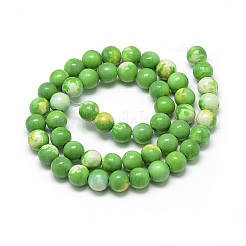 Chapelets de perle en jade d'un océan blanc synthétique&nbsp;G-S254-6mm-C03
