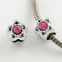 Legierung Rhinestone-Sterne-großes Loch European Beads&nbsp;MPDL-R036-65