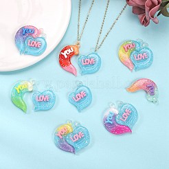 10 ensembles de pendentifs en résine opaque de couleur dégradée&nbsp;RESI-SZ0001-91C