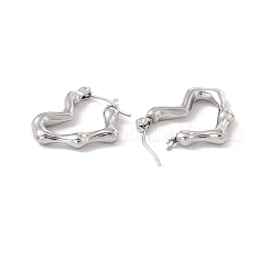 Orecchini a cerchio a forma di cuore in acciaio inossidabile 304 anti-ossidazione per donna&nbsp;EJEW-I267-08P
