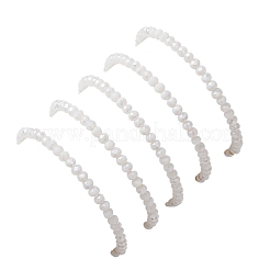 5 pz 5 stili conchiglia d'acqua dolce naturale con braccialetti con ciondolo a forma di fetta di luna in metallo&nbsp;BJEW-JB11688-2