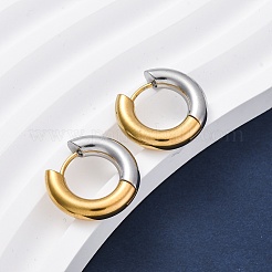 Boucles d'oreilles créoles à charnière en acier inoxydable 304 bicolore pour femmes&nbsp;EJEW-A073-01A