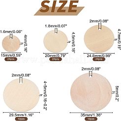96 Stück 5 Stil Naturholz-Kreisanhänger&nbsp;WOOD-NB0001-83
