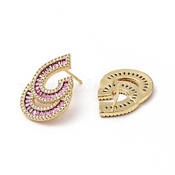 Aretes en forma de lágrima con circonitas cúbicas&nbsp;KK-E060-12G