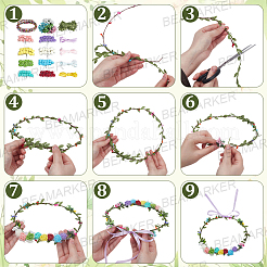Conjuntos de coronas de rosas de diy&nbsp;DIY-BM0002-05