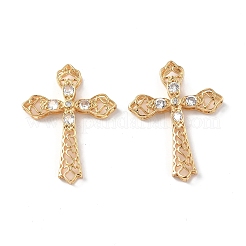 Pendenti in zirconi cubici trasparenti in micro pavè di ottone&nbsp;KK-E068-VF240