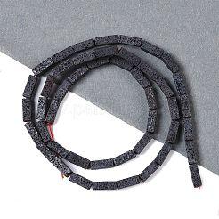 Brins de perles de lave naturelles givrées&nbsp;G-E618-05