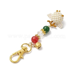 Noël père noël perles de rocaille en verre faites à la main pendentif décorations&nbsp;HJEW-MZ00068-02