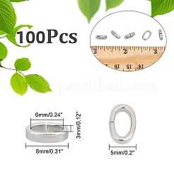100 pz di charm ovali in acciaio inossidabile 201&nbsp;STAS-UN0043-60