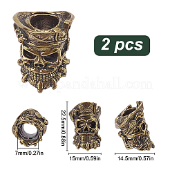 2 Stück Paracord-Messing-Europäische Perlen&nbsp;KK-HY0003-95
