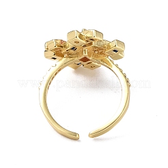 Zirkonia-Symbol # offener Manschettenring&nbsp;RJEW-P046-01G-02