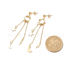 Boucles d'oreilles pendantes en acier inoxydable 304 en forme d'étoile&nbsp;EJEW-JE04908