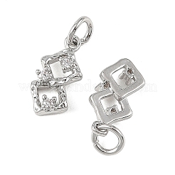 Breloques en laiton Shegrace avec micro-pavé de zircone cubique transparente&nbsp;XGRQ4N764-728P