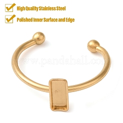 Composants de bague à manchette ouverte en acier inoxydable 304 avec placage ionique (IP)&nbsp;STAS-I306-02G