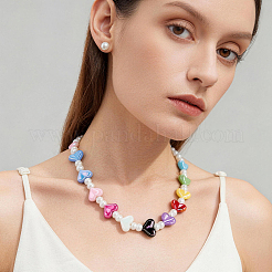 150 pièce de perles acryliques opaques à placage UV de 10 couleurs&nbsp;OACR-SP0002-44A