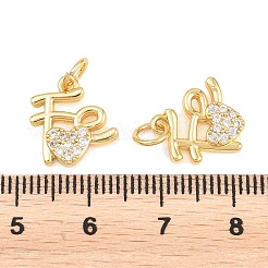 Messing micro pave klar zirkonia charme&nbsp;ZIRC-F148-02G