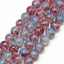 Chapelet de perles en verre baking paint&nbsp;DGLA-Q023-6mm-DB69