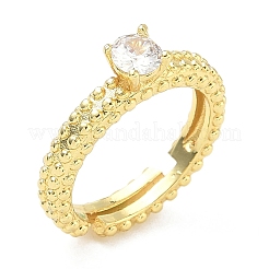Anelli da dito in ottone micro pavé di zirconi chiari&nbsp;RJEW-G364-02G