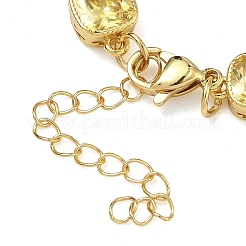 Bracelets à maillons carrés en laiton pavé de zirconiums cubiques pour femmes&nbsp;BJEW-P385-08G-01