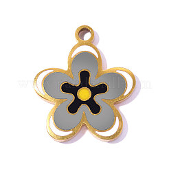 304 Edelstahl-Emaille-Anhänger&nbsp;STAS-OY018-25G-02