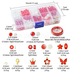 Kits de bijoux de bracelets de perles rondes en acrylique et en verre&nbsp;DIY-FS0006-29D